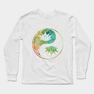 Lotus in Yin Yang Long Sleeve T-Shirt